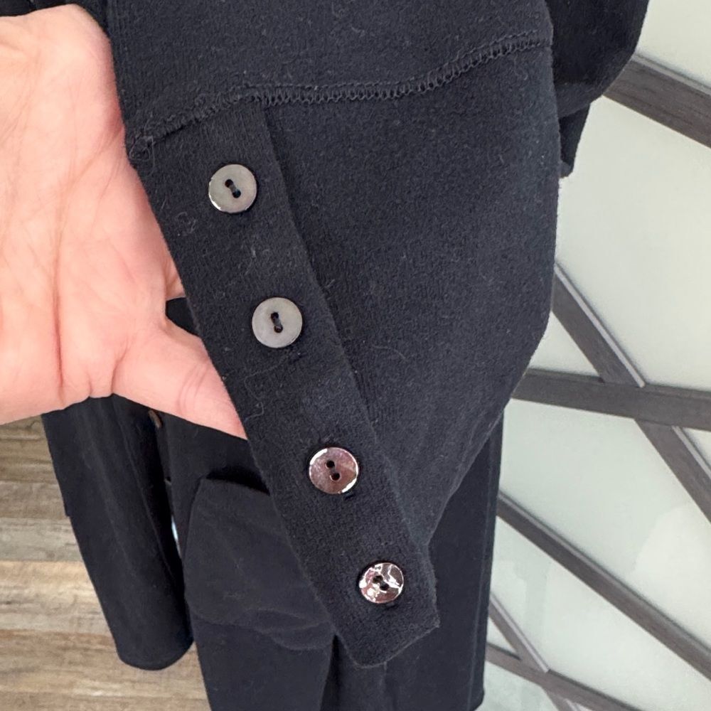 Black Button-Up Cardigan - Picture 3 of 7